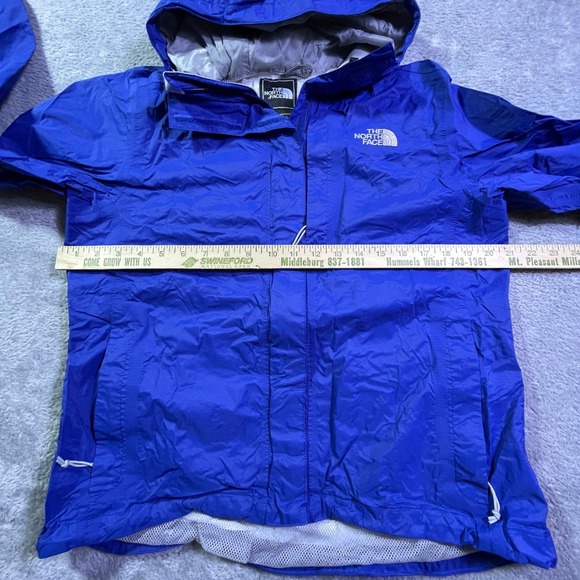 The North Face Blue Full Zip Hooded Rain Jacket Lightweight‎ Water Resist Hyvent - Picture 6 of 14